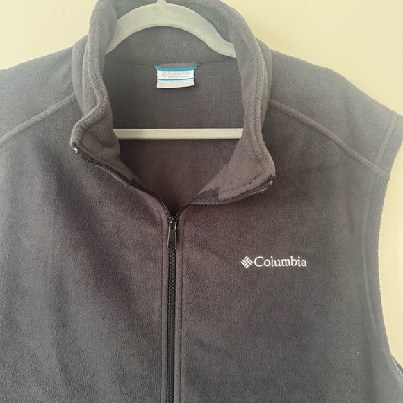 Columbia Fleece Full Zip Vest Mens XXL Black/Dark Gray outdoor casual hiking - Picture 2 of 4